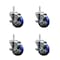 Service Caster 35 Inch Blue Polyurethane Wheel Swivel 34 Inch Threaded Stem Caster Set with Brake SCC SCC-TS20S3514-PPUB-BLUE-TLB-34212-4 - alternate 1